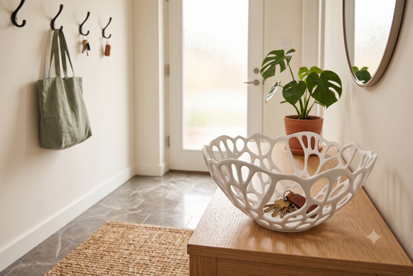 Bol organique Voronoi - Design géométrique durable pour cuisine moderne