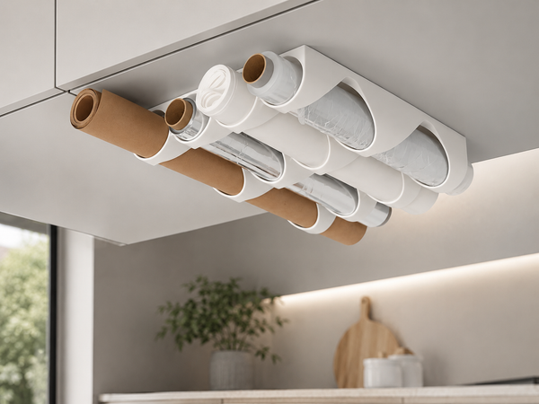 Support mural multifonction pour rouleaux de cuisine