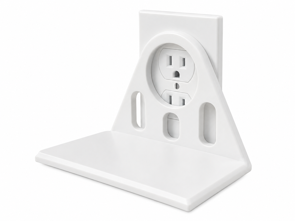Étagère de prise murale imprimée en 3D – Support de téléphone pendant la charge