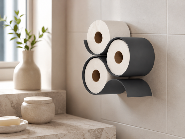 Porte-papier toilette minimaliste – Capacité 3 rouleaux