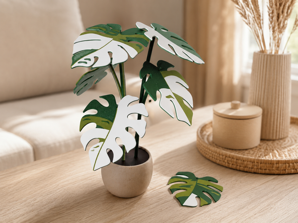 Plante Monstera Variegata avec Dessous de Verre Intégrés&nbsp;