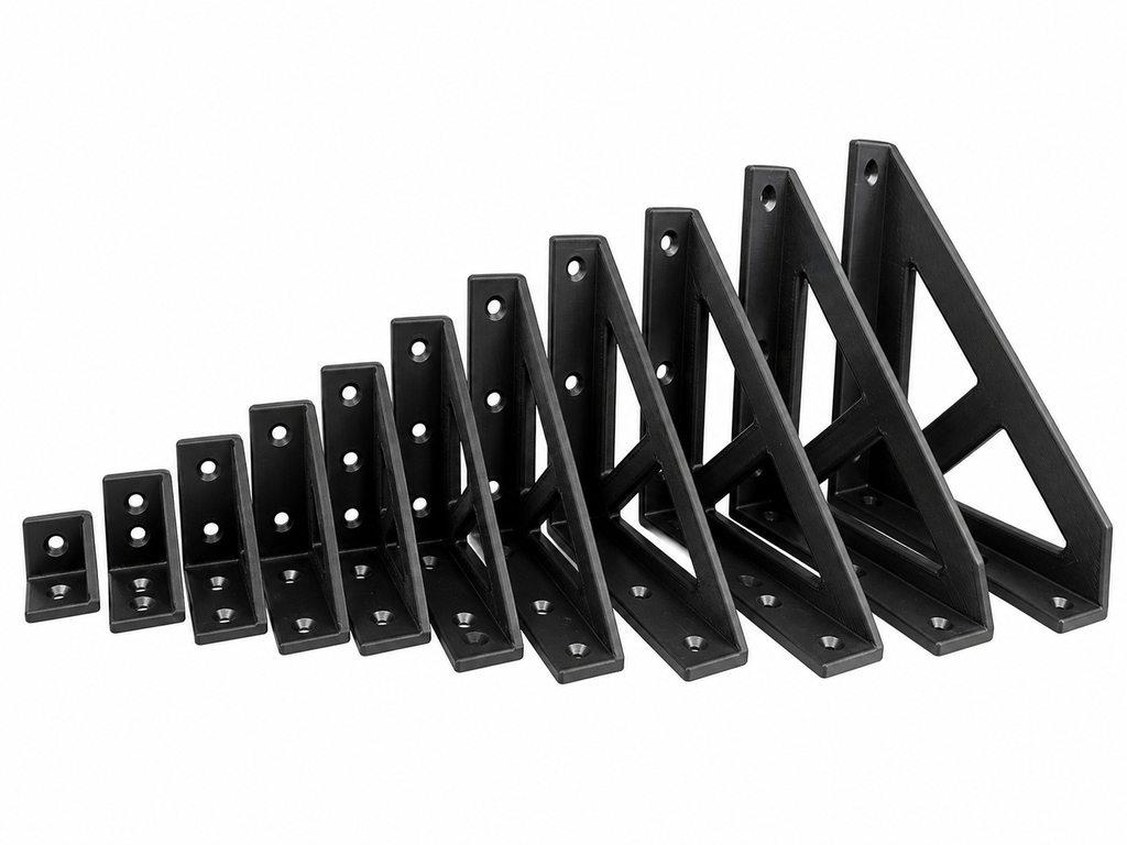 Supports en bois imprimés en 3D - 11 tailles pour étagères