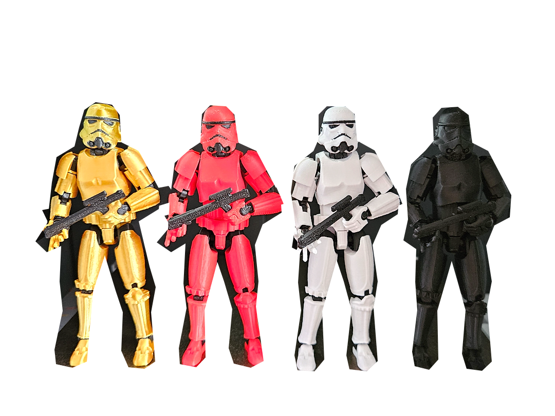 Figurine Star Wars stormtrooper avec bras articulés et destructeurs