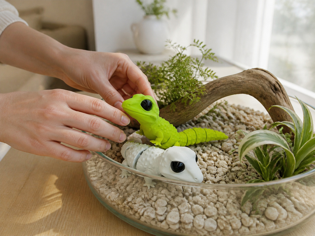 Flexi gecko jouet réaliste (lot de 2)
