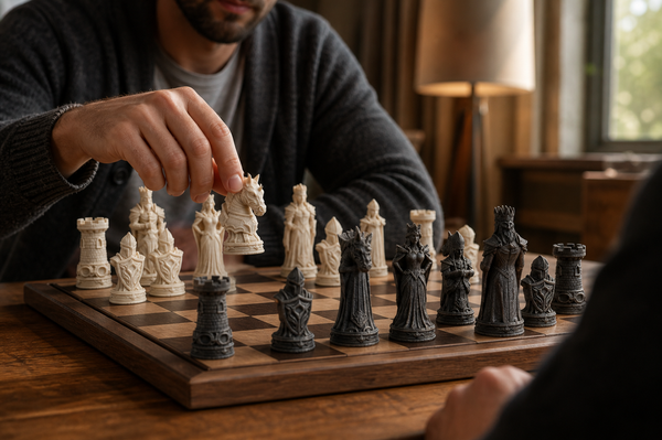 Set d'échecs Regnum pièces en matière résistante design médiéval détaillé