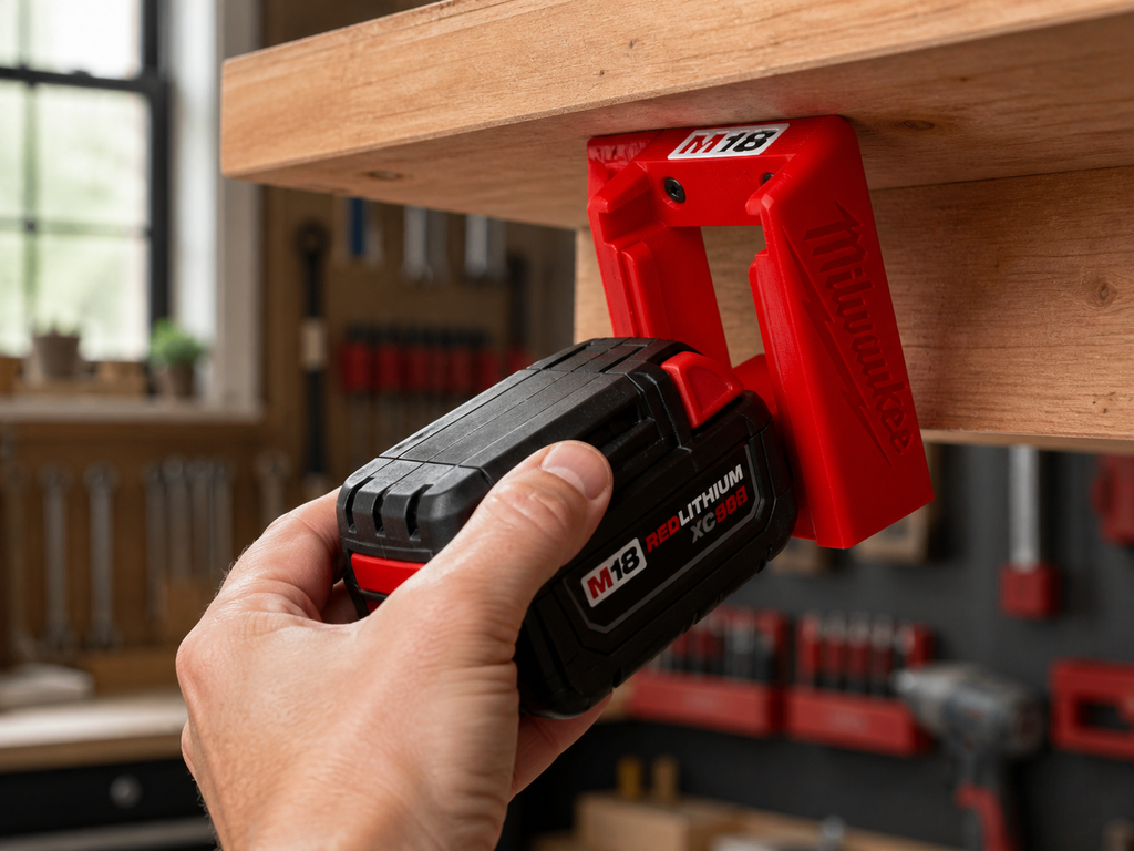 Boîtier de protection batterie Milwaukee M18 rouge - Support technique pour outils professionnels