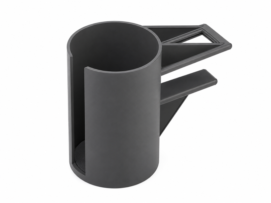 Support de verre en plastique pour bureau.