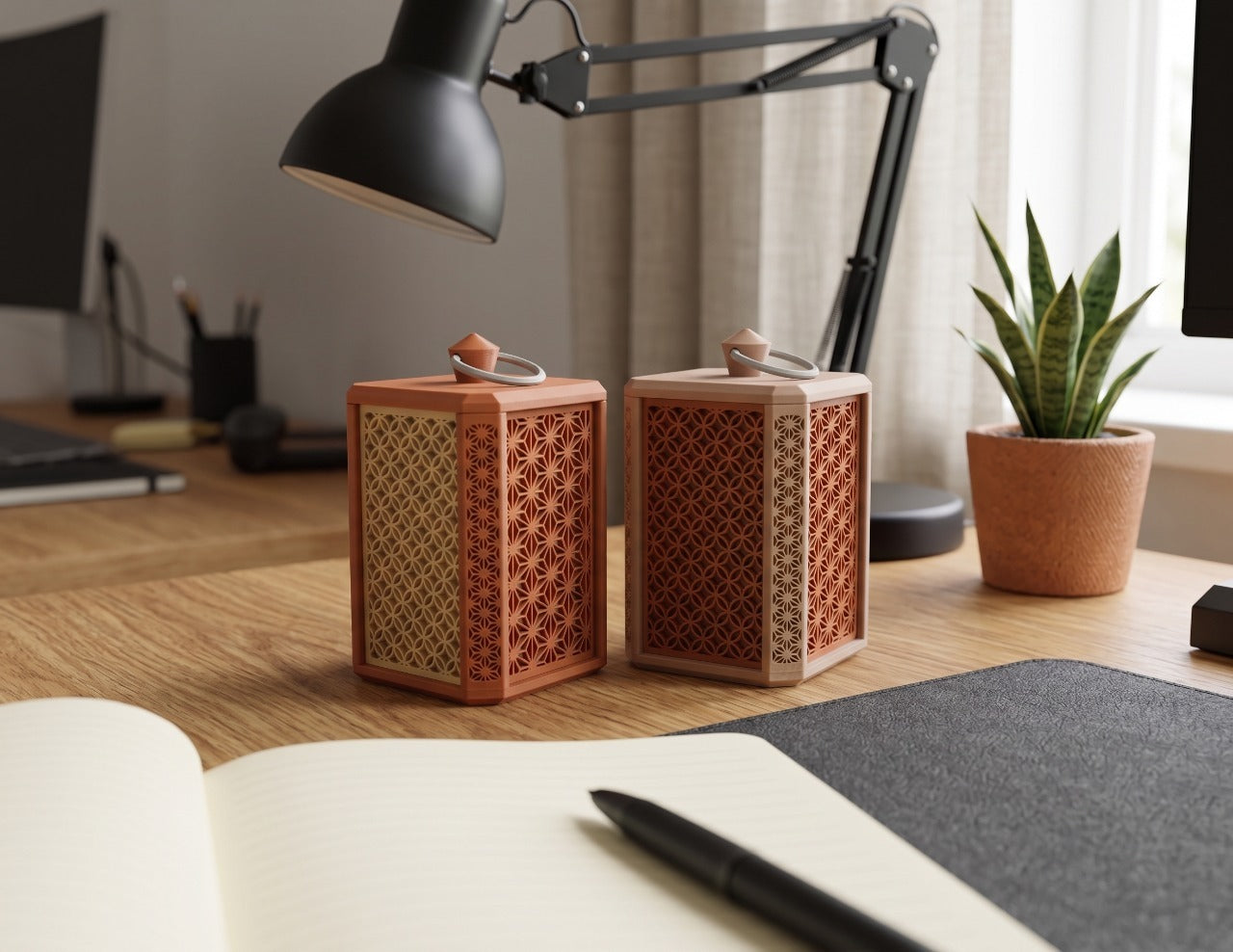 Lampe Kumiko mini électrique argent élégant