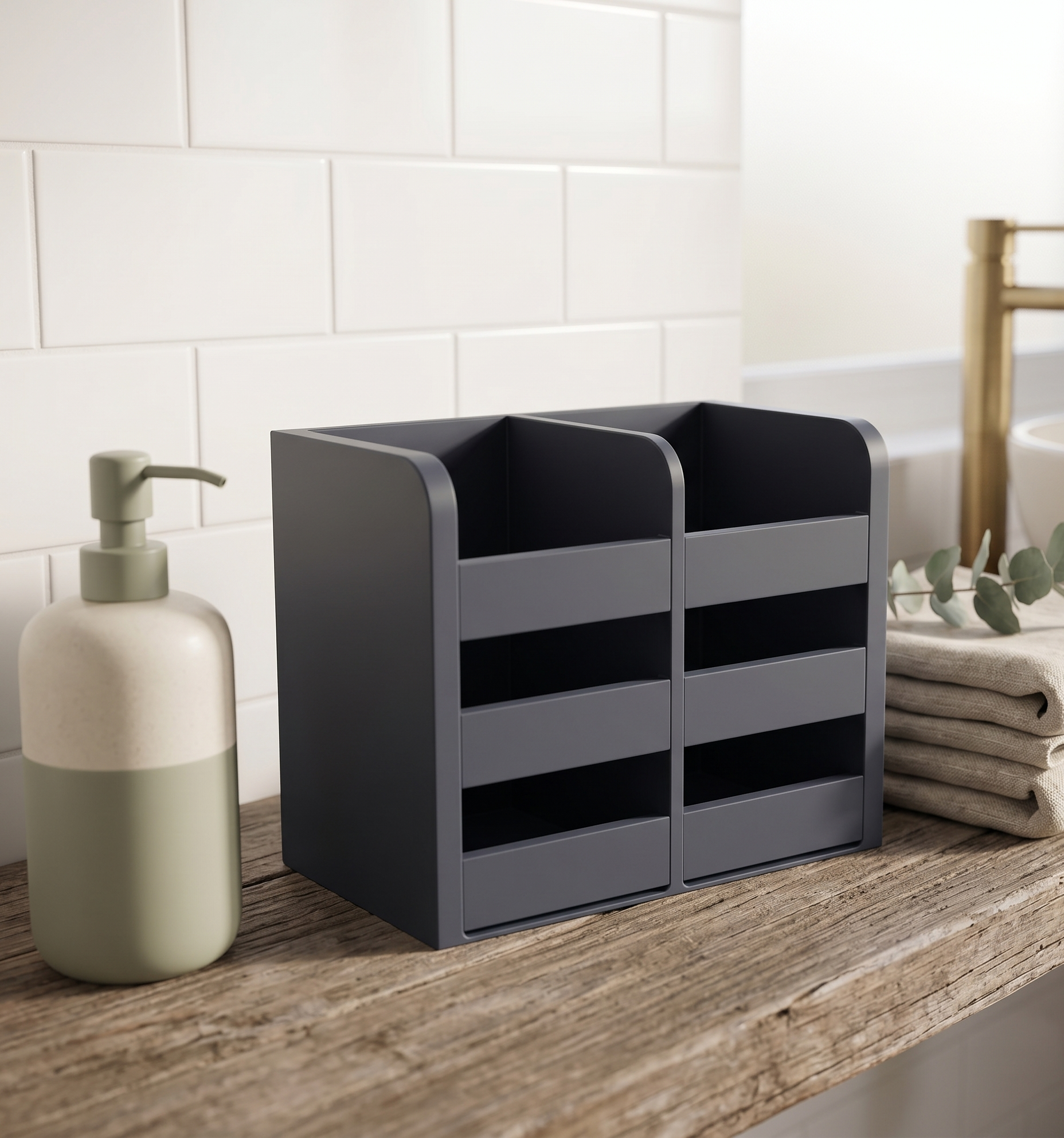 Panier étanche avec drainage optimal pour salle de bains