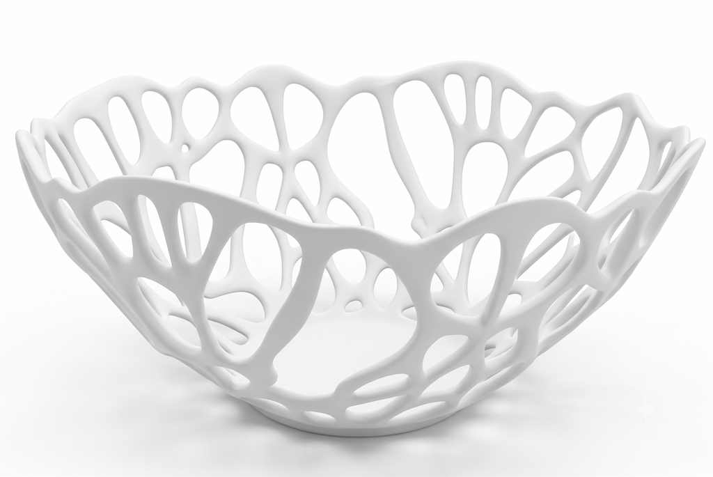 Bol organique Voronoi - Design géométrique durable pour cuisine moderne