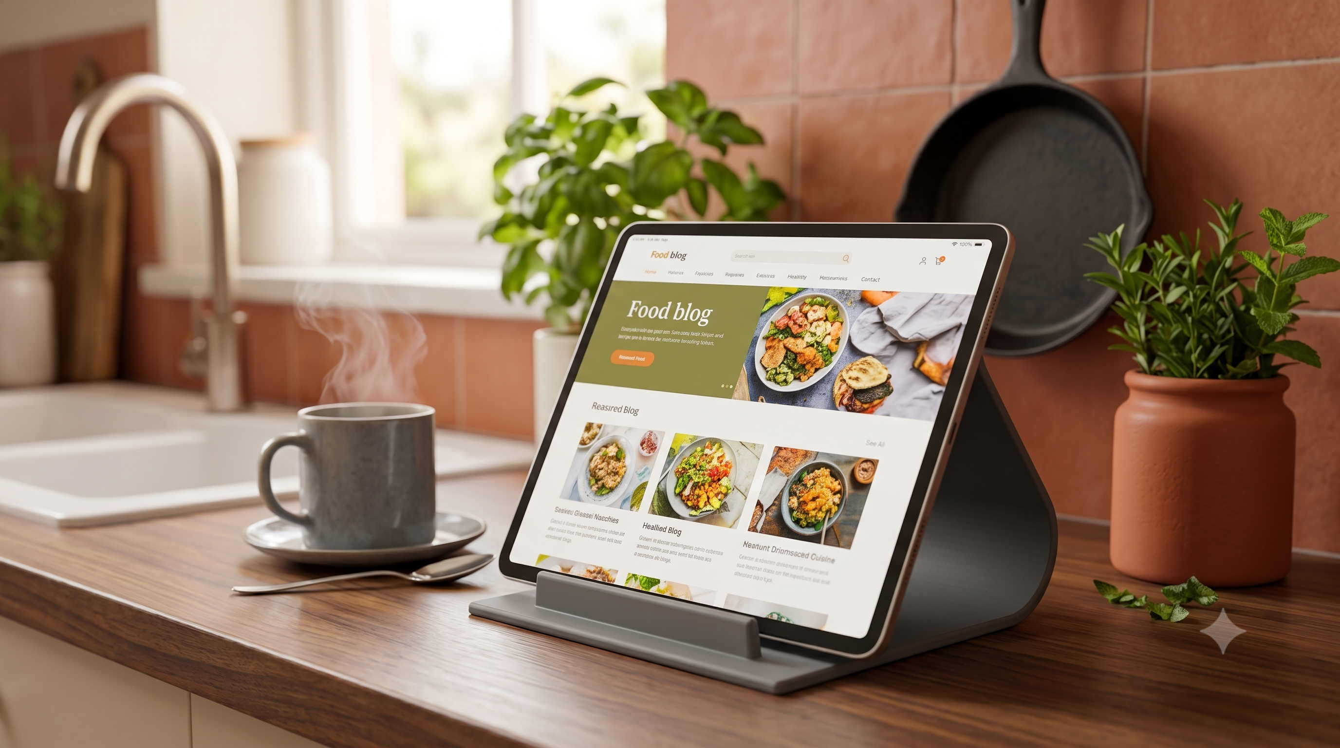 Support Tablette Large Résistant Pour Cuisine Et Bureau
