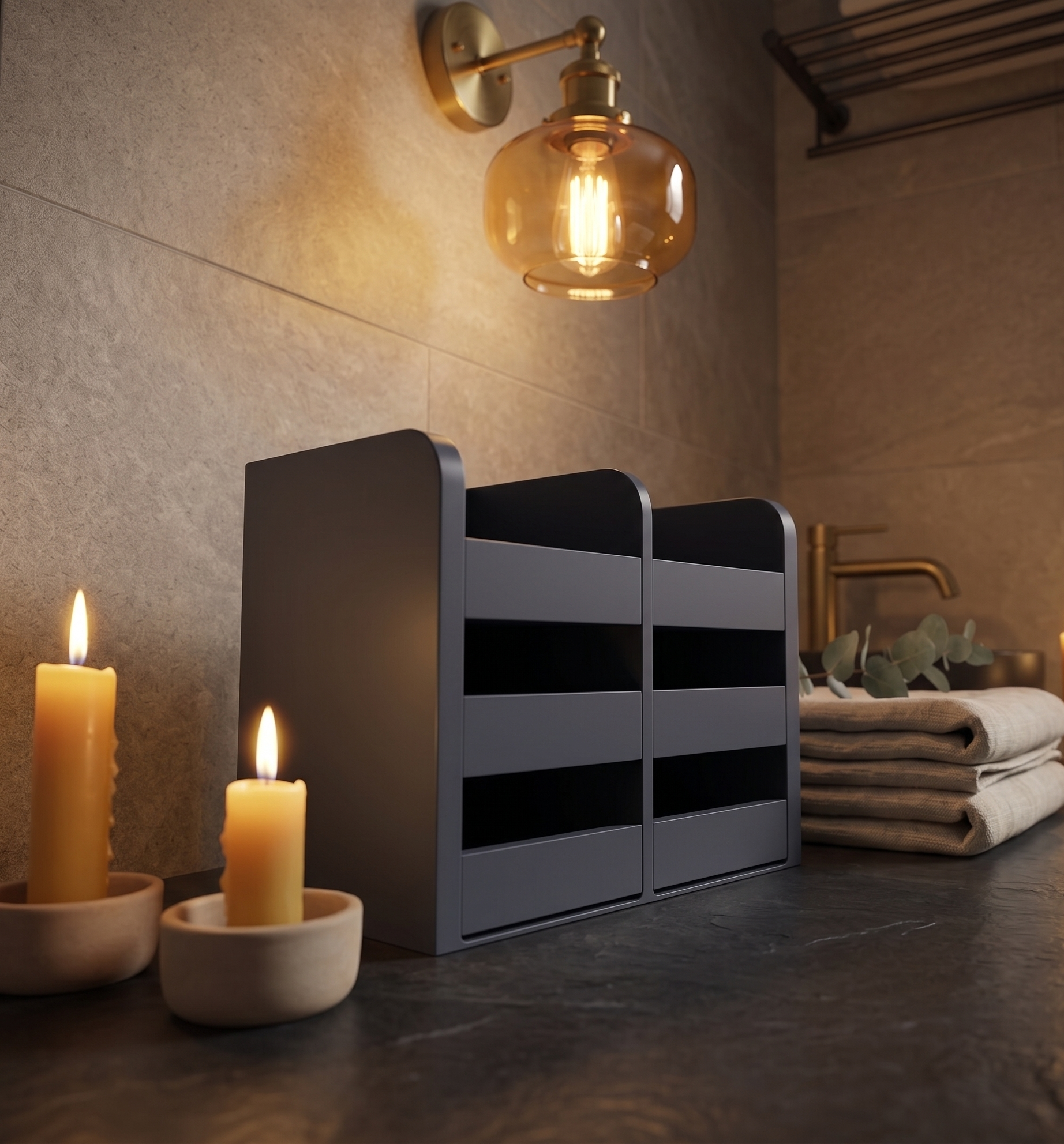 Panier étanche avec drainage optimal pour salle de bains