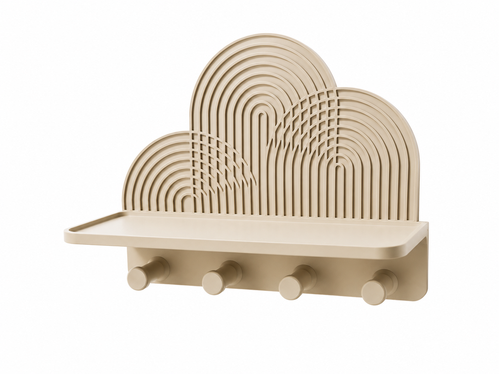 Étagère murale design avec porte-clés