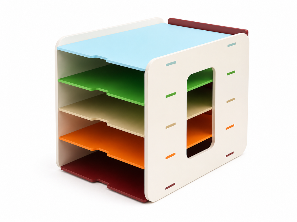Organiseur de bureau imprimé en 3D – Range-documents A4 à 4 niveaux