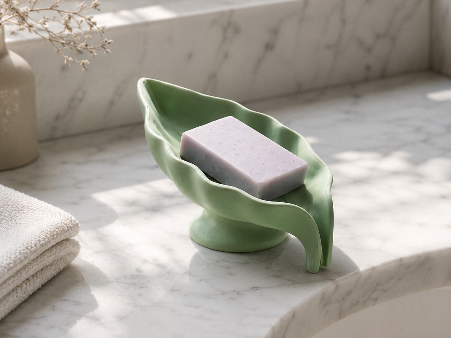 Porte-savon Feuille – Élégance naturelle pour votre salle de bain