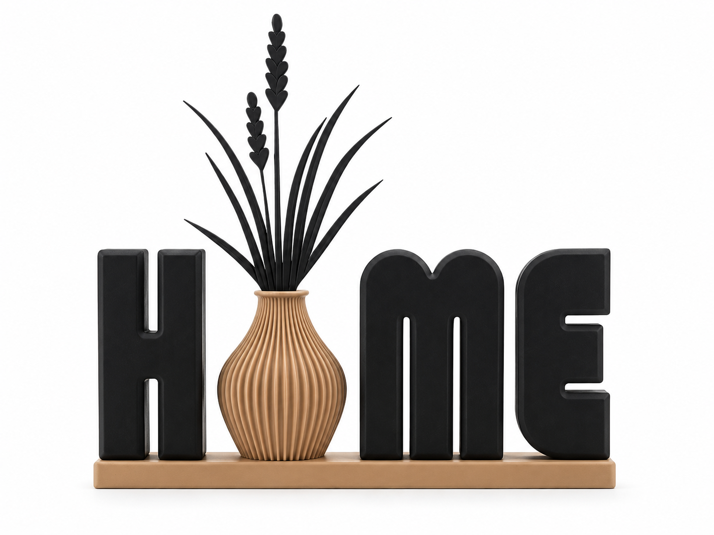 Décoration "HOME" avec vase intégré