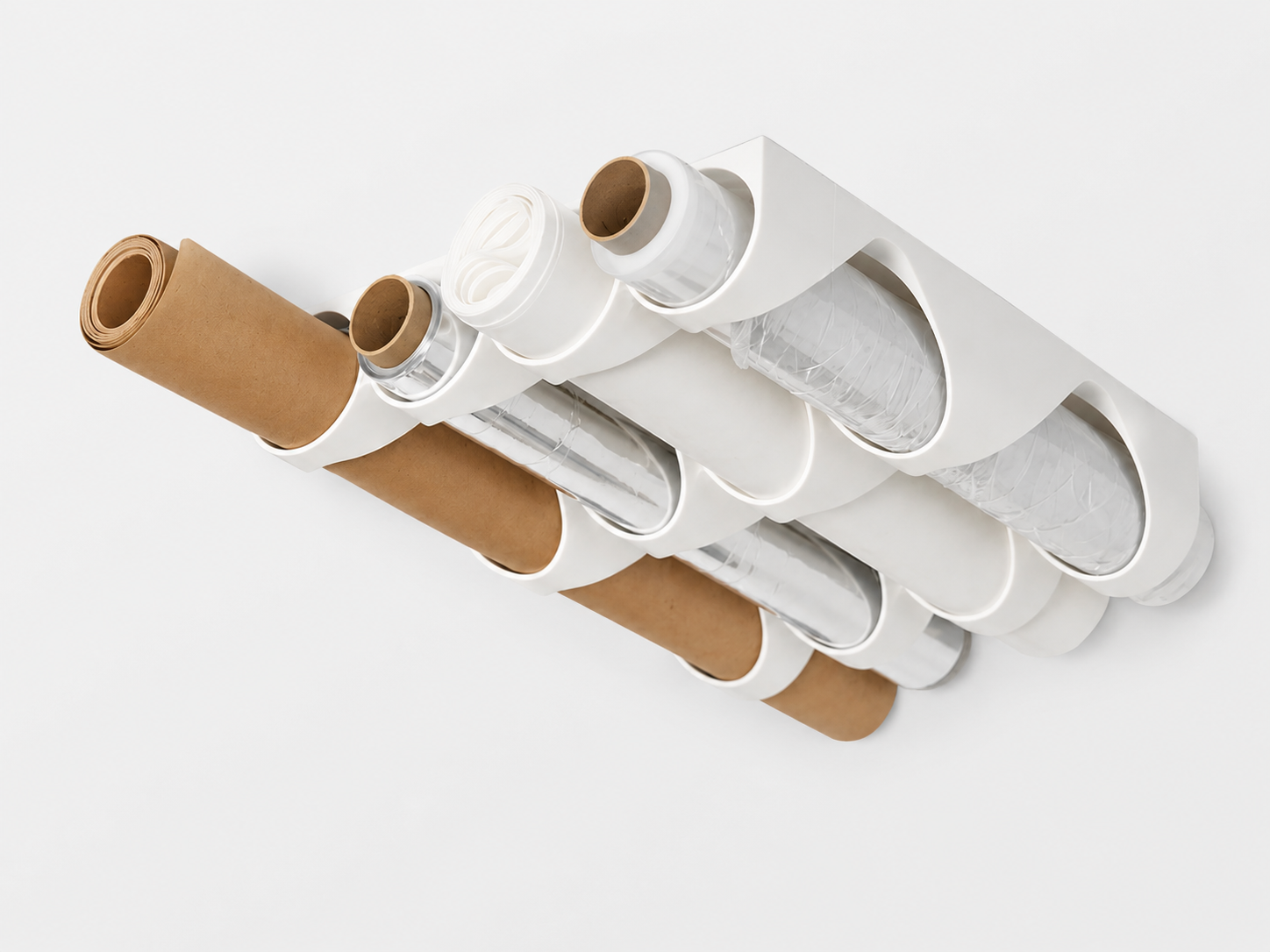 Support mural multifonction pour rouleaux de cuisine