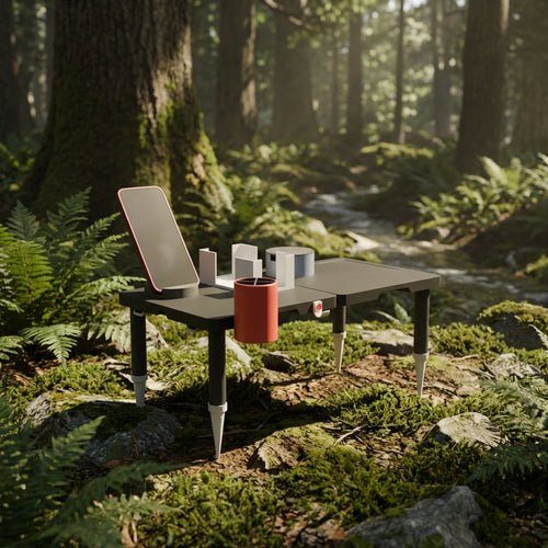 Table de camping portable avec accessoires – face – 94