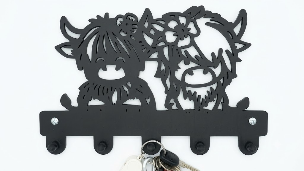 Organiseur mural vaches Highland silicone style décoratif