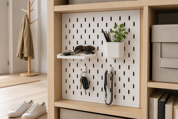 Panneau d'installation blanc perforé compatible Kallax