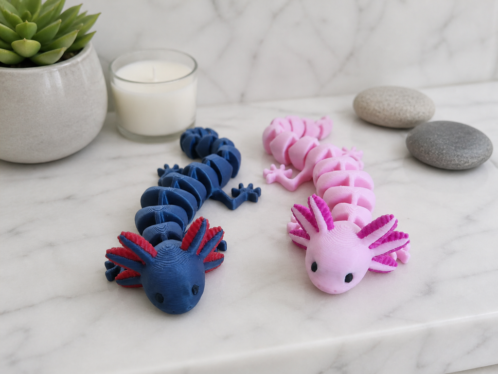 Figurine d'Axolotl Articulé Multicolore (lot de 2)