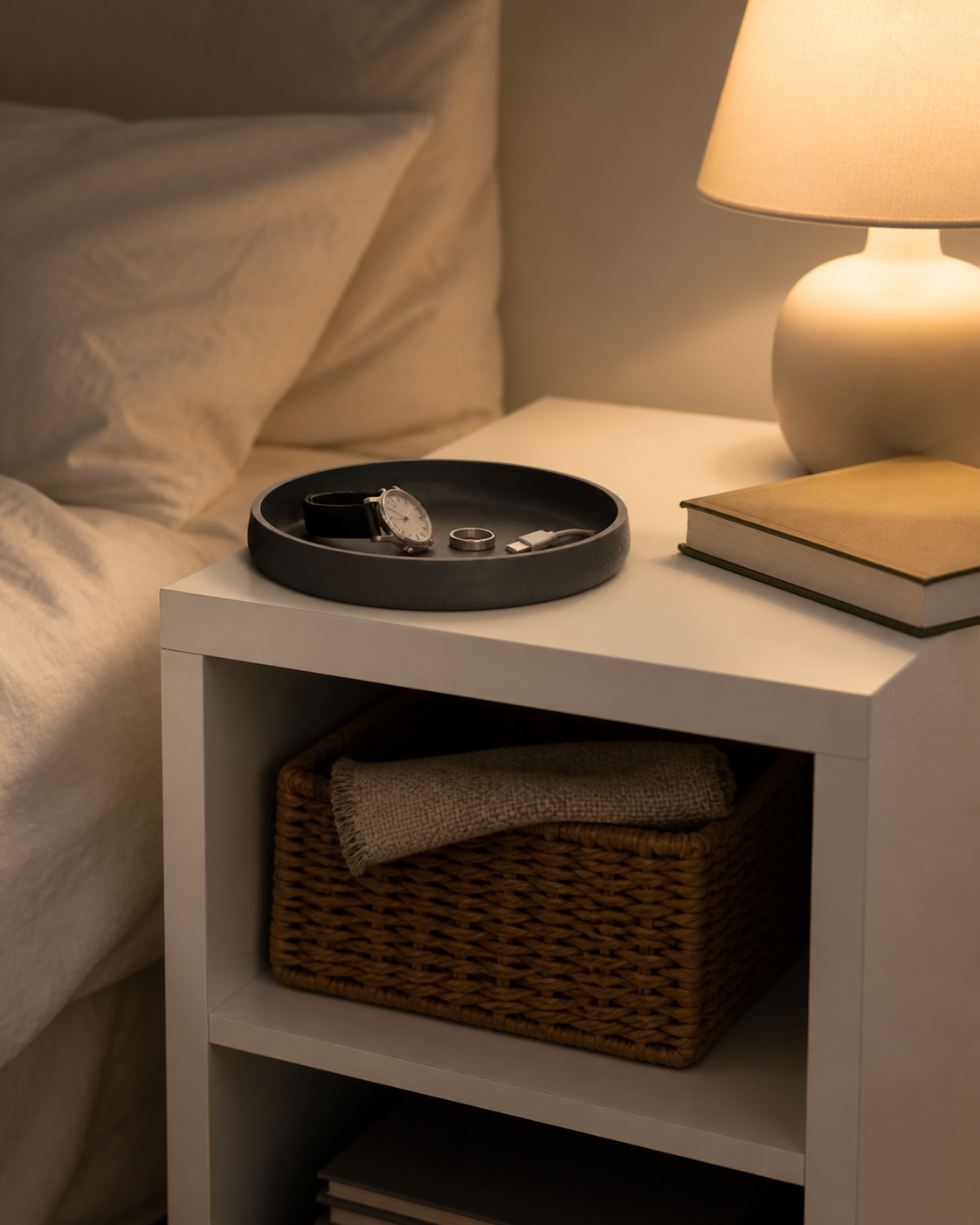 Bol d'entrée oblong en matière durable - Organisateur design pour clés et objets