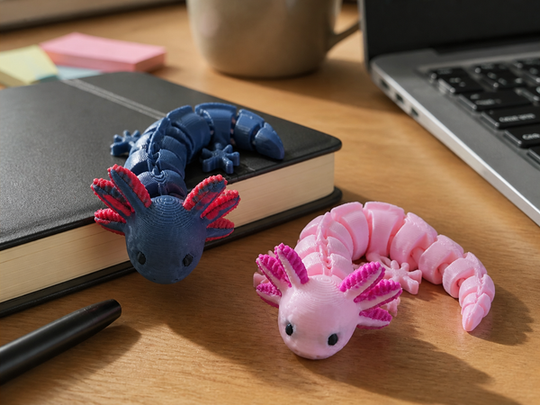 Figurine d'Axolotl Articulé Multicolore (lot de 2)