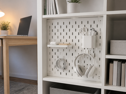 Panneau d'installation blanc perforé compatible Kallax