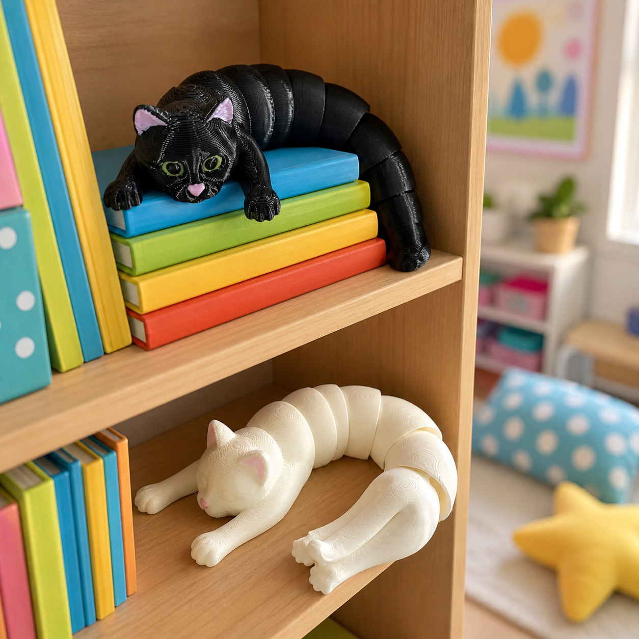 Chat flexible, figurine de jeu aimanté (lot de 2)