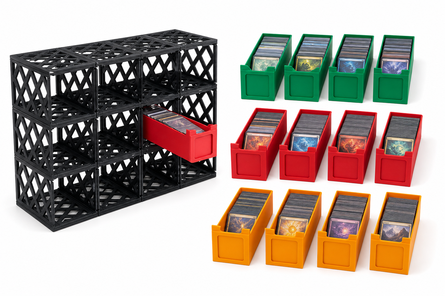 Support de rangement TCG modulaire pour cubes IKEA Kallax – Compartiments ajustables