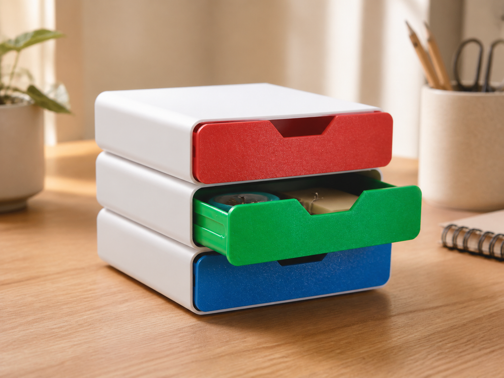 Tiroirs empilables modulaires en plastique résistant pour organisation