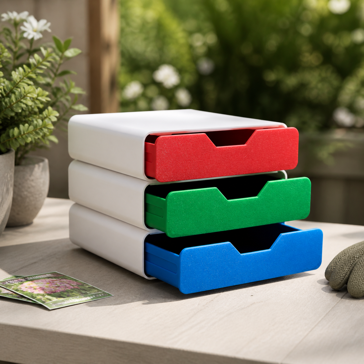 Tiroirs empilables modulaires en plastique résistant pour organisation