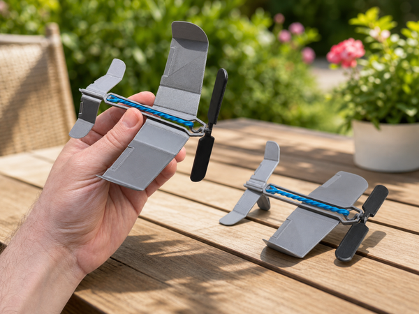 Avion à élastiques à ailes réglables pour activités extérieures (lot de 2)