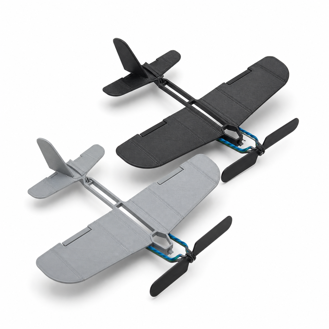 Avion à élastiques à ailes réglables pour activités extérieures (lot de 2)