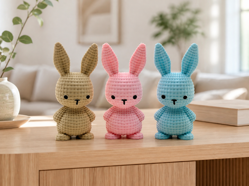 Lapins en maille artisanale