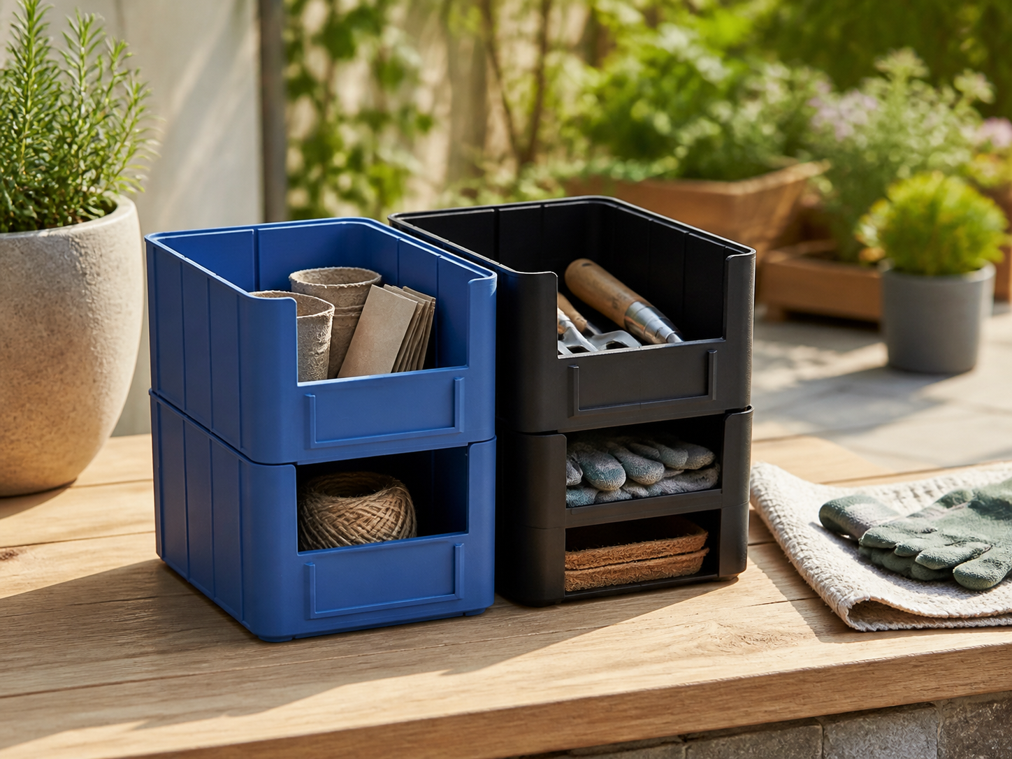 Boîte de rangement empilable