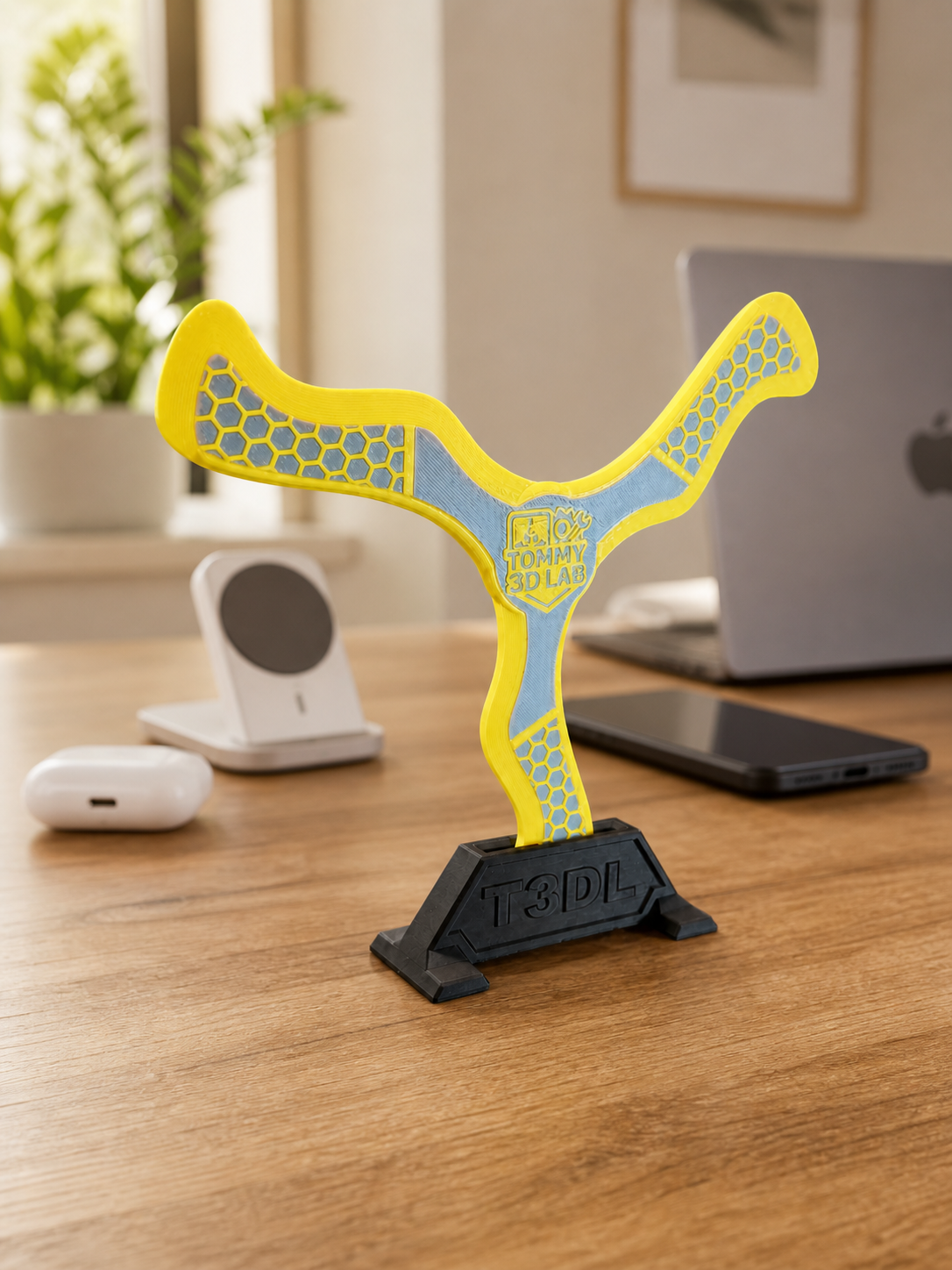 Support magnétique boomerang