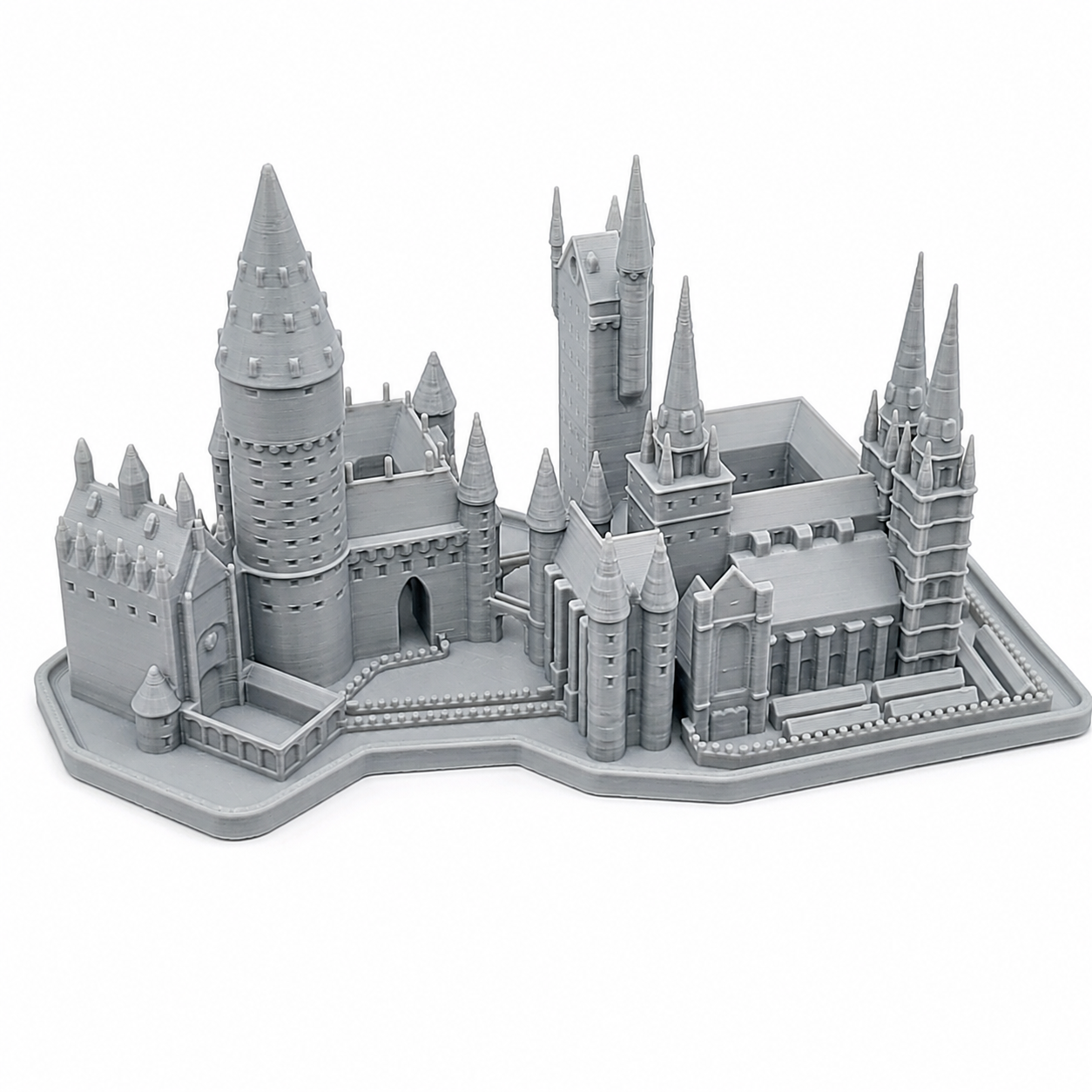 Château de Poudlard Imprimé en 3D avec Détails Architecture et Base Plate